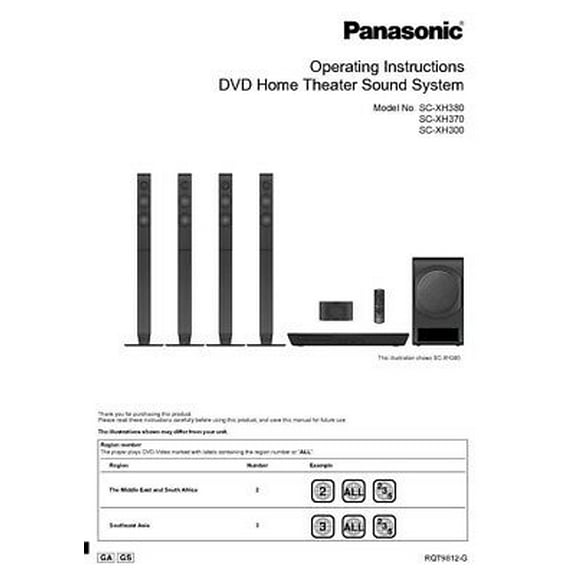 Panasonic SA-XH300 SA-XH370 SA-XH380 Home Theater System Instruction Manual REPRINT