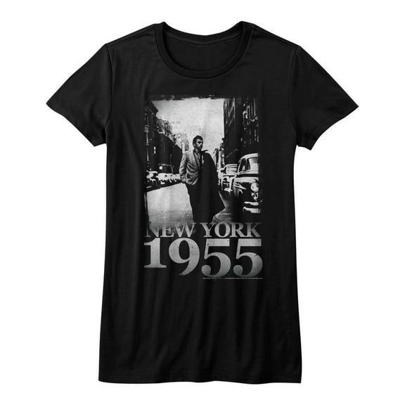 James Dean 1955 Black Junior Women's T-Shirt