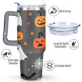 thumbnail image 3 of Halloween Pumpkin Stainless Steel Tumbler Happy Halloween Travel Coffee Mugs with Straw,Thermal with Lids for Hot and Cold Drinks for School Camping 40 oz Boo Tumbler, 3 of 7