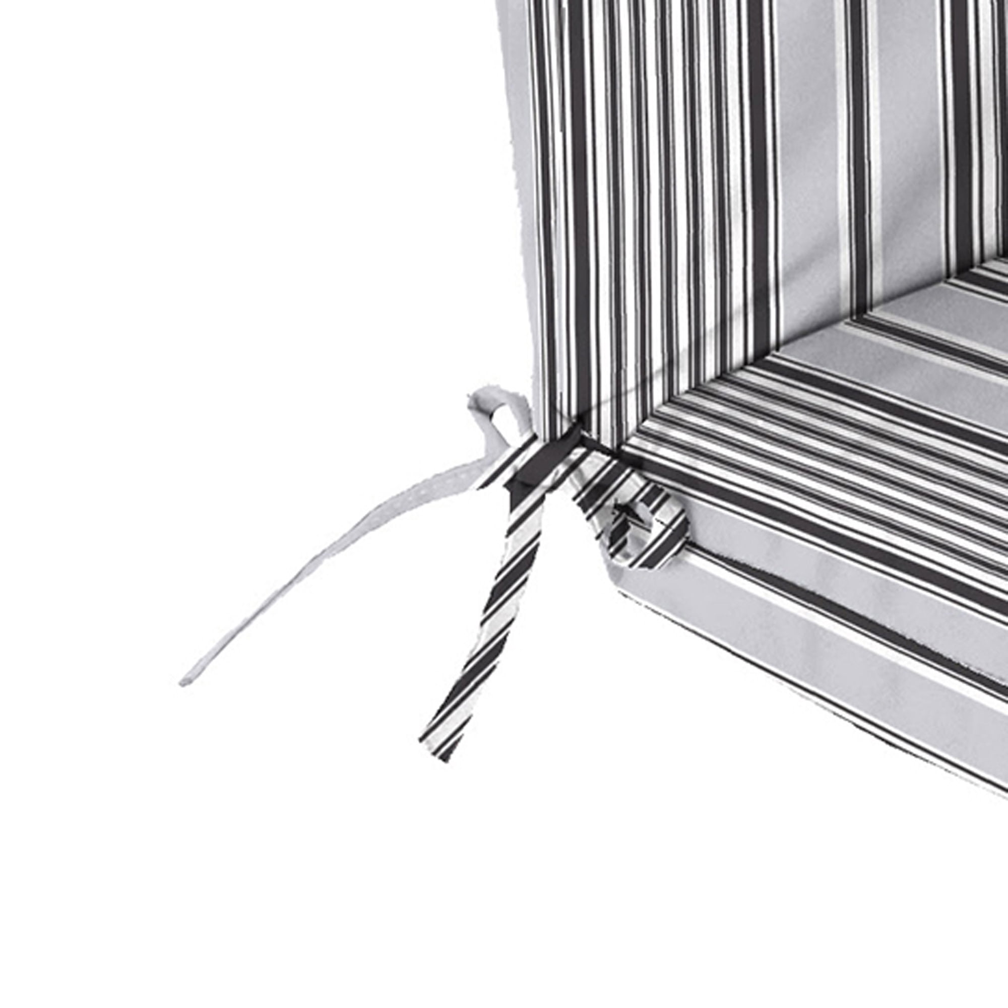 Jordan Manufacturing 44" x 22" Worth Black and Grey Stripe Rectangular Outdoor Chair Cushion with Ties