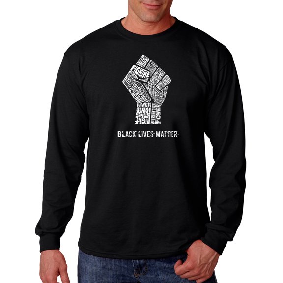 LA Pop Art Men's Word Art Long Sleeve T-shirt - Black Lives Matter
