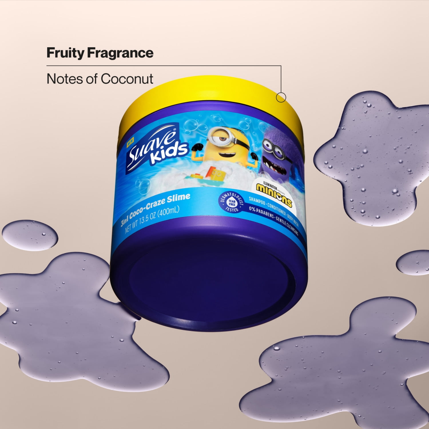 Suave Kids 3-in-1 Shampoo Conditioner & Body Wash, Minions, 28 oz