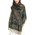 thumbnail image 1 of AIR-Soft Silky Reversible Paisley Pashmina Shawl Wrap Scarf w/Fringes, 1 of 4