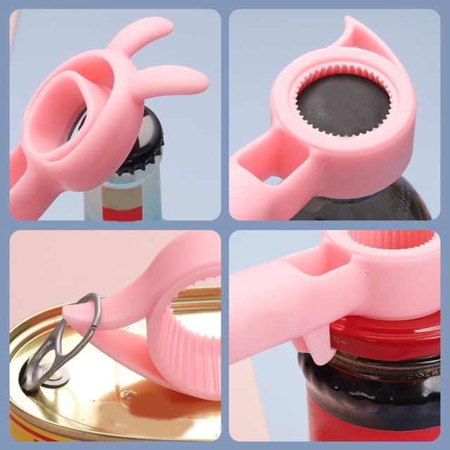Bottle&Can Opener 4-in-1 Lid Opener for Kitchen Convenience – 2 Pack -Purpose Beverage Tool) 2PCS