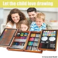 thumbnail image 3 of KINSPORY 139 pack Deluxe Portable Double Layers Wooden Coloring Drawing Kit with Sketch Pads, Art Set Gift for Artist Adults Beginners Kids (Brown), 3 of 6