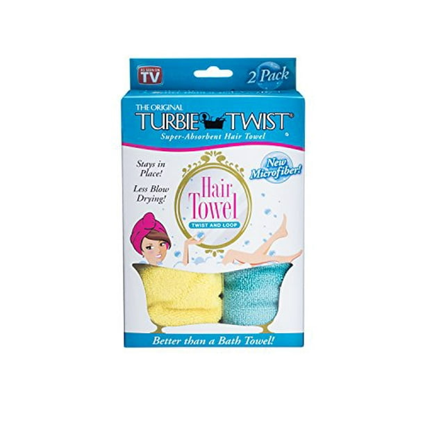 Turbie Twist Microfiber Hair Towel (2 Pack) Yellow-Aqua Turbie Twist Microfiber Hair Towel (2 Pack) Yellow-Aqua