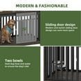 thumbnail image 3 of Uforic 55'' W Double Dog Crate Furniture With Sliding Barn Doors & Bowl,Indoor Furniture Style Wooden Large Dog Kennel, 3 of 8