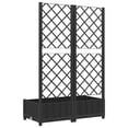 thumbnail image 6 of vidaXL 31.5"x15.7"x47.8" Black PP Solid Print Planter Boxes with Trellis, 6 of 7