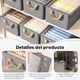 thumbnail image 5 of 6pcs Cajas de Almacenamiento, Cajones Organizadores, Organizadores y Cubos de Almacenaje Apilables y Abatibles con Asas y Ventana y Estructura Acero,Contenedor de Ropa para Ropa (gris), 5 of 16