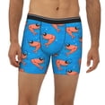 thumbnail image 2 of Men'S Boxer Briefs, Cartoon Shrimp Print Blue Soft And Breathable Mens Underwear Boxer Briefs With Widen Waist, 2 of 2
