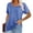 Blue, variant on Swuxness Women Short Sleeve Casual T Shirts, Spring and Summer Tops, Ladies Crew Neck Fashion Comfy Loose Pullover Blouses White, L