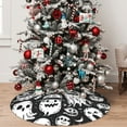 thumbnail image 5 of Sikiie Black White Spooky Ghosts 30-48 inches {designName} Print Christmas Tree Skirt Snowman Xmas Tree Skirt with Edge Christmas Decorations for Holiday Party-48", 5 of 7
