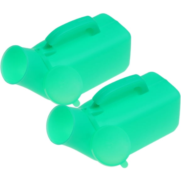 LOLIPPYY 2Pcs Portable Green Male Urinal Durable Plastic Container for Travel and Patient Care