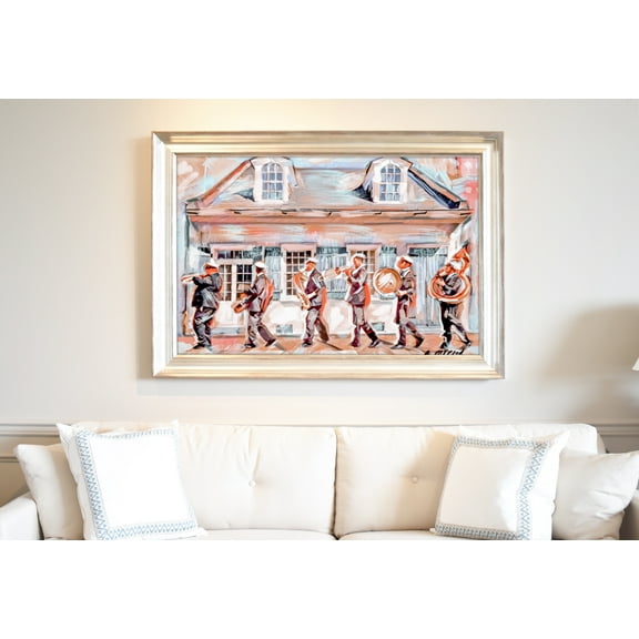 New Orleans Artwork of Secondline Band in French Quarter