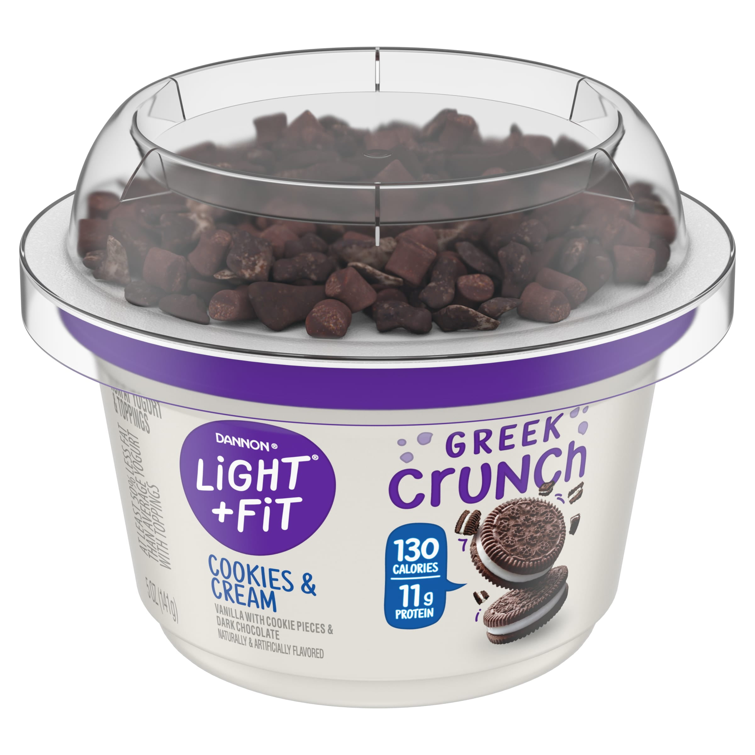 Light + Fit Nonfat Cookies & Cream Crunch Greek Yogurt, 5 Oz
