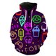 thumbnail image 1 of Sudadera con capucha y cremallera para hombre, de manga larga, con barra luminosa, estilo primaveral, estilo urbano divertido y de gran tamaño, estilo Harajuku con estampado 3D, informal y genial para, 1 of 6