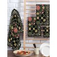 thumbnail image 4 of Vintage Abstract Floral Kitchen Dish Towels for Drying Dishes Set of 2, Rustic Ethnic Flowers Prints Black Waffle Weave Microfiber Hand Tea Bathroom Towels Quick Dry & Absorbent Towel 15.7x23.6, 4 of 6