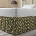 thumbnail image 1 of Triangle Bed Skirt, Hand Drawn Geometric Shapes with Doodle Style Line Design Abstract, Elastic Bedskirt Dust Ruffle Wrap Around for Bedding Decor, 4 Sizes, Sea Green Orange White, by Ambesonne, 1 of 2