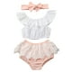 thumbnail image 3 of Jumpingount Ropa de bebé, conjunto de camiseta corta para niña, camiseta de manga, camiseta, pantalones cortos, calzoncillos, diadema conjuntos de ropa Blanco 90cm, 3 of 6