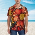 thumbnail image 4 of Daiia Colorful Vintage Floral Pattern Hawaiian Shirt for Men Gentle Cotton Regular Short Sleeve Casual-Large, 4 of 9