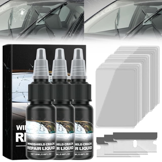 Kit de reparación de grietas para parabrisas iekufes, fluido 3 x 20 ml