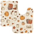 thumbnail image 7 of Yayeee Bath Rugs for Bathroom Floor Set of 2 Non Slip Fluffy Soft Absorbent Mat, Fall Beige Pumpkin, 7 of 7
