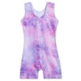 thumbnail image 3 of Girls Leotards for Gymnastics Size 4t 5t Purple Sparkle Biketards with Shorts, 3 of 7