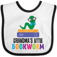 thumbnail image 3 of Inktastic Grandma Little Bookworm Kids Reading Boys or Girls Baby Bib, 3 of 4
