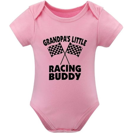 

Grandpa s Little Racing Buddy Cotton Romper Baby Boy Short Sleeve Baby Girl Clothes Neutral White Baby Boy Outfits