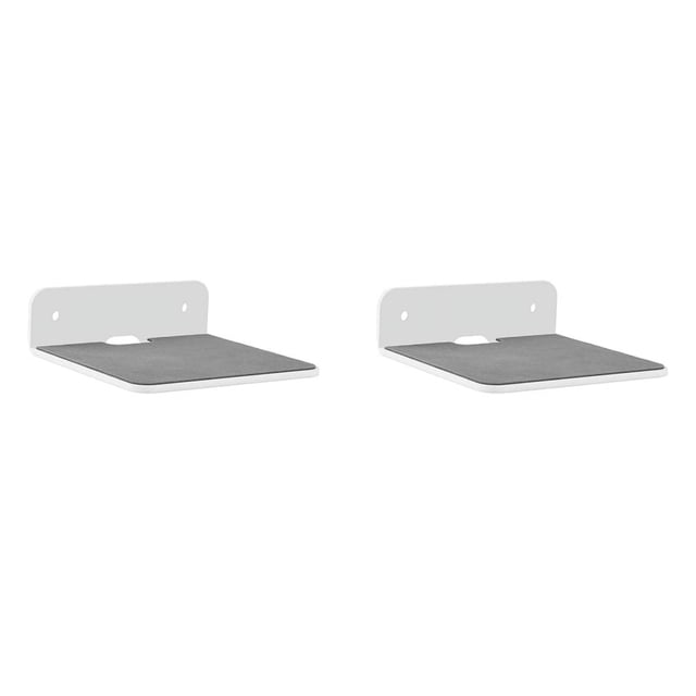 2X Wall Mounted Holder Multifunctional Portable Speaker Wall Shelf for Webcam Cell Phones Router Speaker White,2 x Speaker Stand With mounting accessories,White