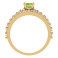 thumbnail image 4 of Clara Pucci 14K Yellow Gold 1.325 Natural Peridot Engraveable Engagement Ring + Wedding Band Set, 4 of 7