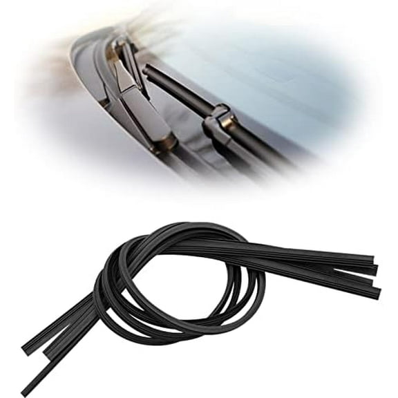 4 Pack Windshield Wiper Blades Refills, DIY Adjustable Windscreen Wiper Rubber Strips, Frameless Window Boneless Insert Silicone Strips, Universal for Car, Truck, SUV (25.59Inch)