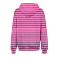 thumbnail image 3 of VERUGU Womens Jackets Casual Fall Winter Fashion Zipper Stripe Coat Long Sleeve Drawstring Hooded Sweatshirt Outwear Pink 3XL, 3 of 5