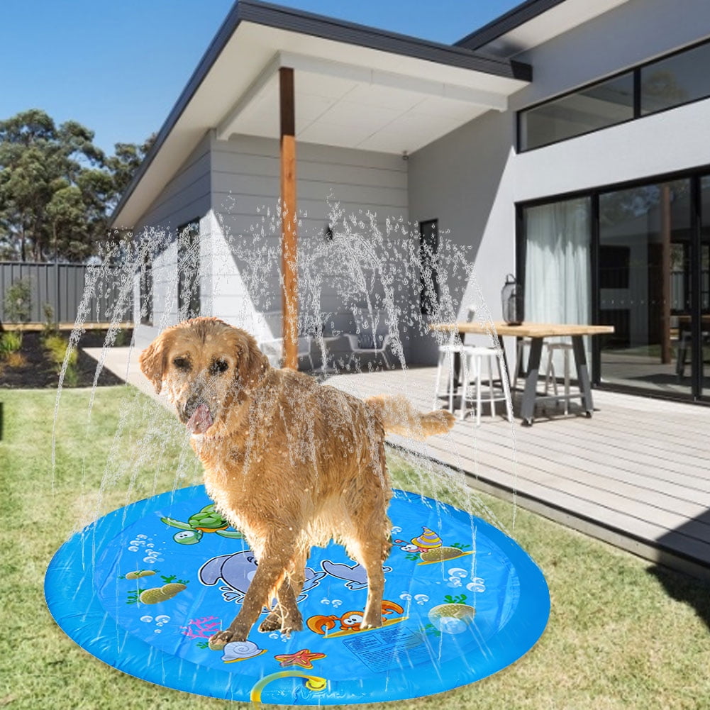 BATURU Splash Pad for Dogs /& Toddlers Dog Bath Pool Super Anti-Slip /& Durable Sprinkle Pad for Summer Outdoor Water Toys