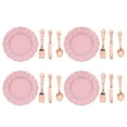 thumbnail image 1 of MasteelfCA 4 Sets Miniatures Plates With 12Pcs Forks Spoons Tableware Set Kitchen Accessories Decoration Rose Golden, 1 of 8