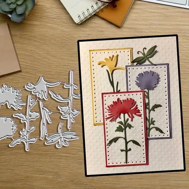 Troqueles de corte TingZVen marco de flores florales para scrapbooking