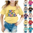 thumbnail image 7 of Toddler Girls T-Shirts Summer School Breathable Casual Loose Fit Cartoon Print Short Sleeve Crew Neck T Shirt White Athletic Performance Clothing 10-11 T, 7 of 7