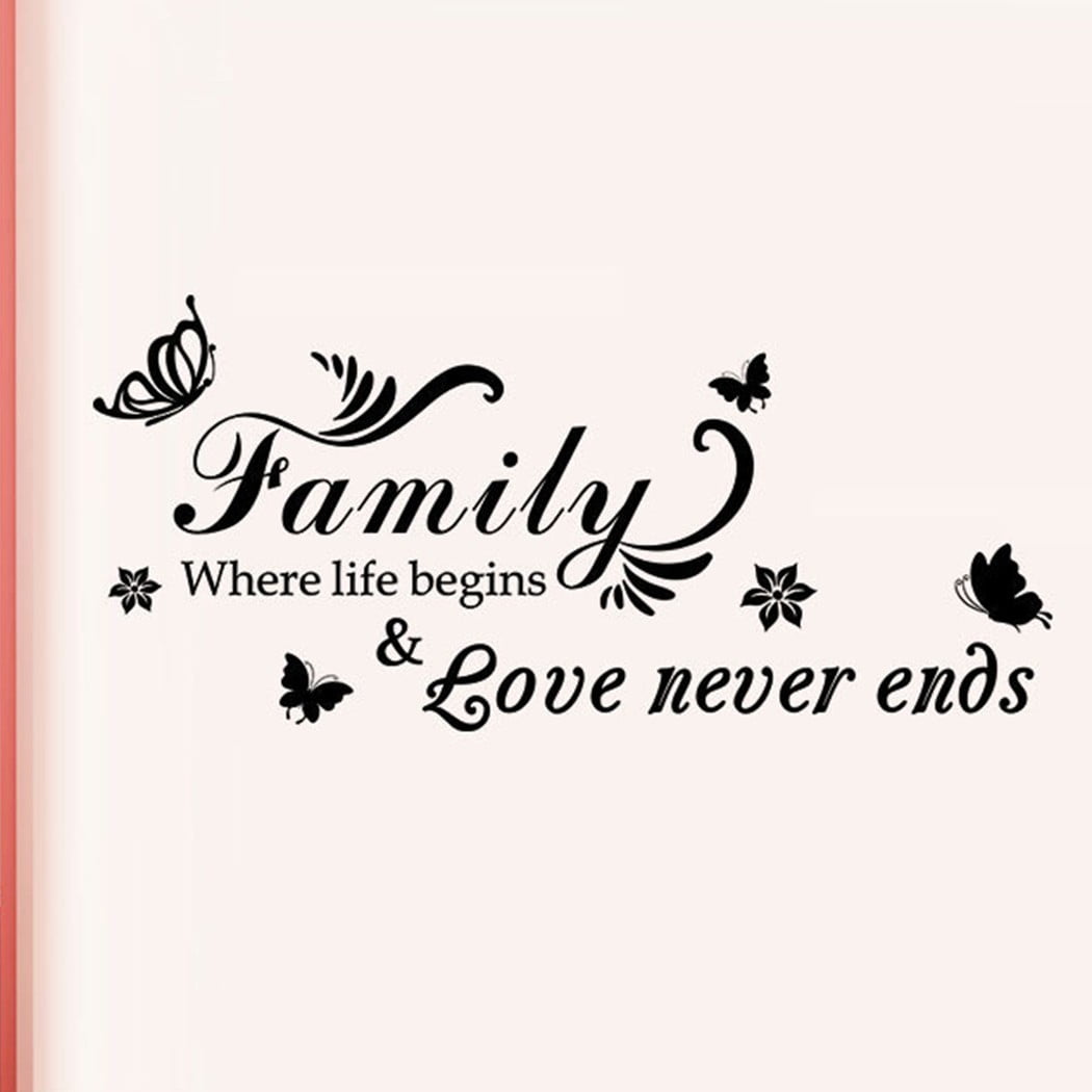 LARGE FAMILY QUOTE WALL  STICKER ART TRANSFER  DECAL