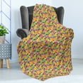 thumbnail image 4 of Exotic Soft Flannel Fleece Throw Blanket, Assortment of Tropical Fruits Print Colorful and Delicious Items of Paradise, Cozy Plush for Indoor and Outdoor Use, 60" x 80", Multicolor, by Ambesonne, 4 of 5