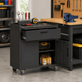 thumbnail image 3 of IKIMI Rolling Tool Cabinet with Drawer and Lockable Doors, Metal Garage Storage Cabinet with Wheels and Adjustable Shelf, Black, 3 of 10