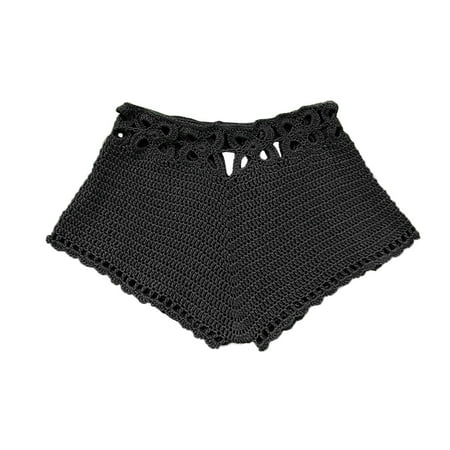 TANGNADE Womens Swim Bottoms Women s Summer Knit High Waist Tie Solid Color Boxer Bikini Swim Bottom
