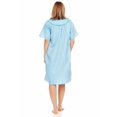 thumbnail image 4 of Dream8teen Women's Snaps Front Closure House Dress Short Sleeve Woven Housecoat Duster Lounger Robe 2012 Blue Striped 3X-Large, 4 of 5