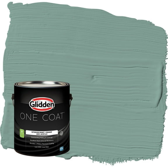 Glidden One Coat Silver Laurel / Green Flat Interior Paint with Primer, 1 Gallon