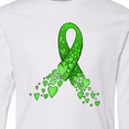 thumbnail image 4 of Inktastic Mental Health Awareness Ribbon with Green Hearts Long Sleeve Youth T-Shirt, 4 of 5
