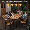 thumbnail image 2 of Pellebant 83" Patio Outdoor Dining Table for 6-8, Sturdy Aluminum Frame Wood-Grain Top with Umbrella Hole, Brown, 2 of 8