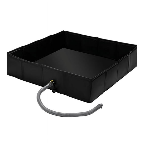 Portable Shower Pan, 41 X 41 X 10Inch Outdoor Shower Base Foldable Shower Base with Drain Pipe Camp Shower Mat