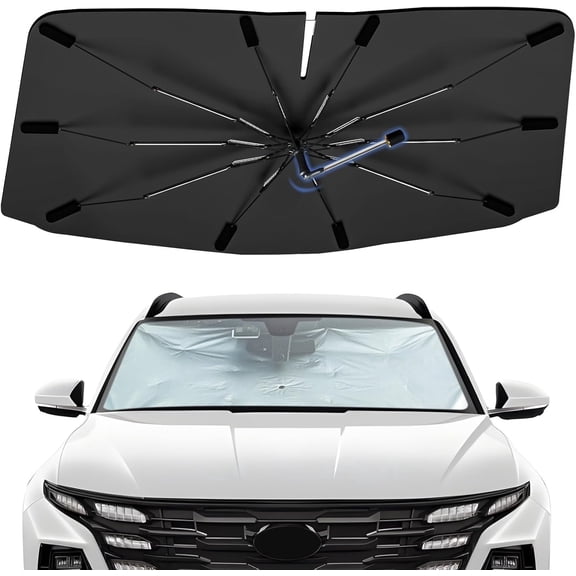 Windshield Sun Shade Umbrella for Hyundai Tucson 2022-2026, 360 Rotation Sunshade Intended for car Interior Accessories, High Reflective Front Window Sun Shield Visor for UV Protection