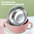 thumbnail image 6 of Stainless Steel Food Bowl with Lid 250-360ml Insulated Toddler Bowl& 304 Stainless Steel Detachable Easy-Grip Hles 6.1x4.56x3.74in Blue/Pink/Green, 6 of 6