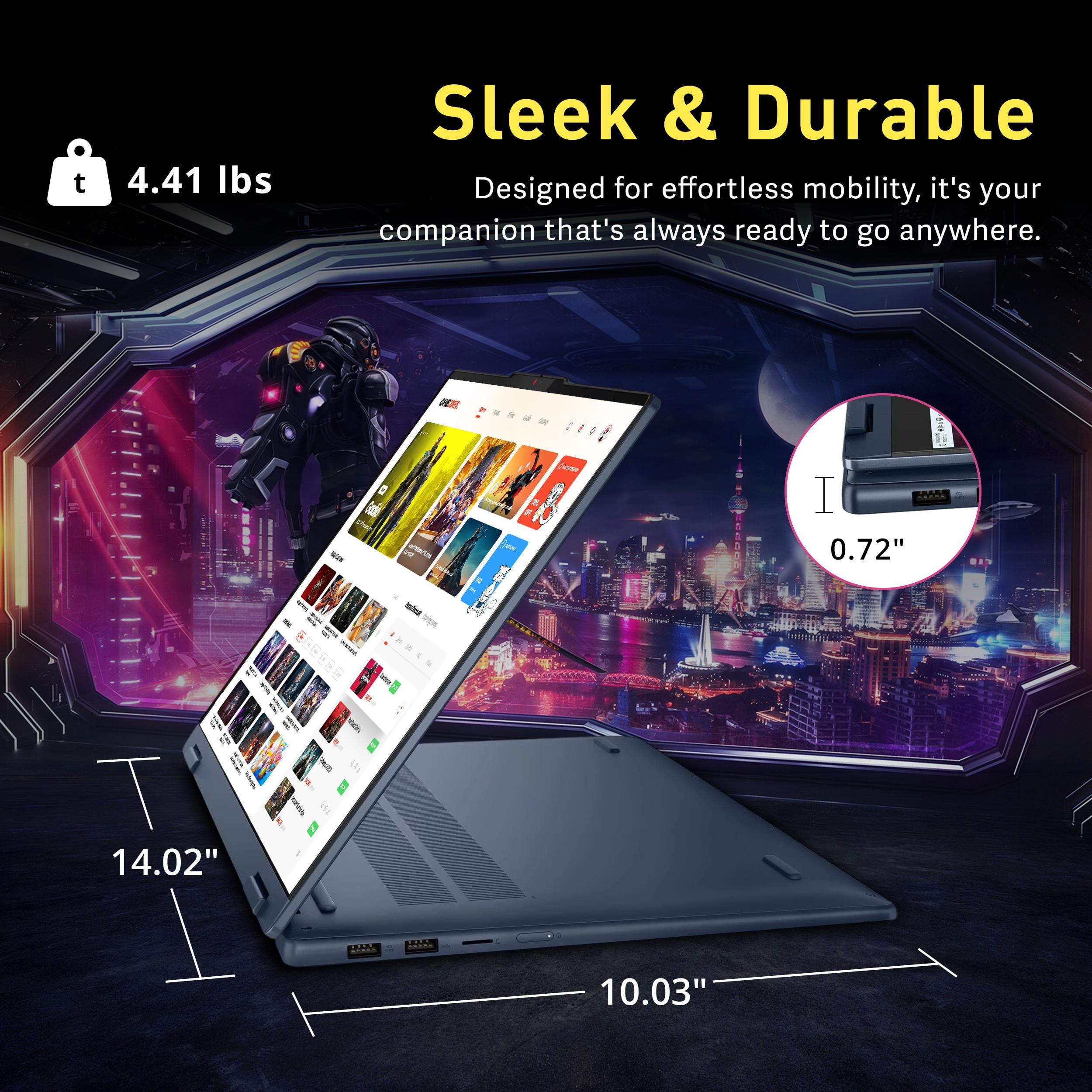 Lenovo Ideapad 5 16" 2-in-1 Touchscreen Laptop, AMD Ryzen AI 7 350, 16GB RAM, 1.5TB Storage(512GB SSD+1TB Dock Station), AMD Radeon 860M, Backlit Keyboard, Win 11 Pro, Blue