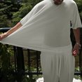 thumbnail image 4 of Men's 2 Pieces Shorts Set Ribbed Knit Crew Neck Short Sleeve Shirt Drawstring Waistband Shorts Set, 4 of 7